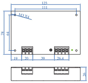 双管模块电源外壳尺寸