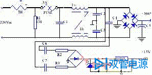 图 3 一种不用低频变压器降压的简易辅助电源